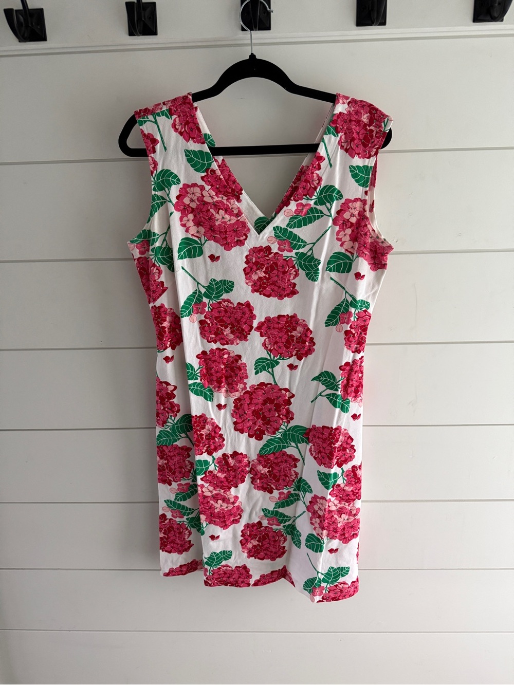MAHI GOLD White Midi Dress with Pink Floral Print, Size Large